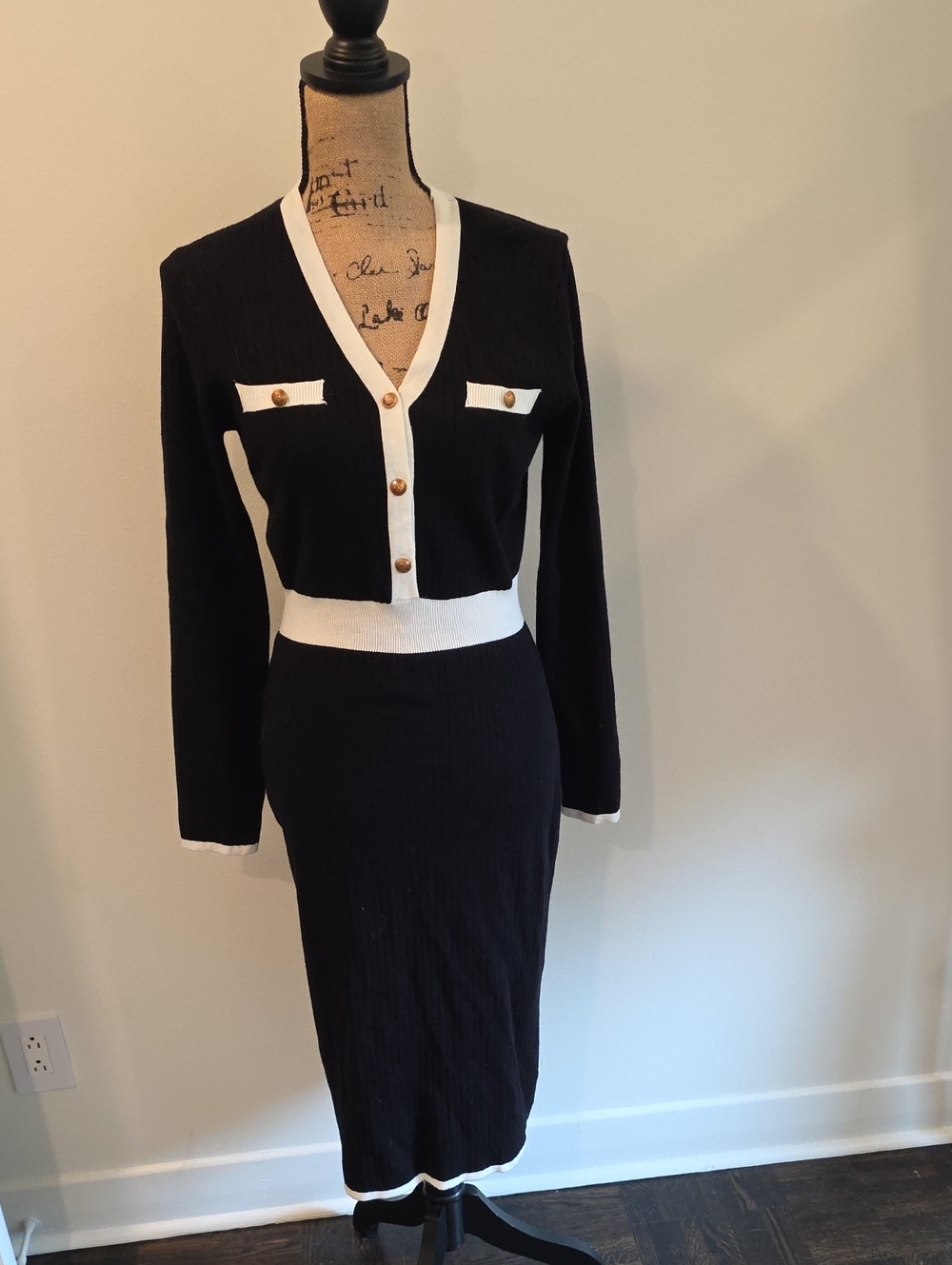 Grace Karin Black and White Contrast Dress